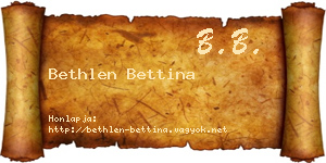 Bethlen Bettina névjegykártya
