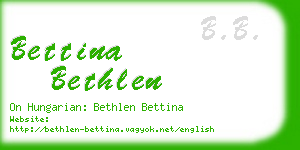 bettina bethlen business card